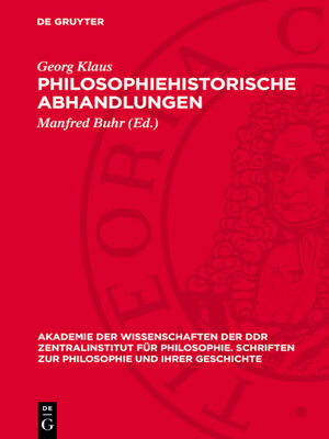 cover image of Philosophiehistorische Abhandlungen